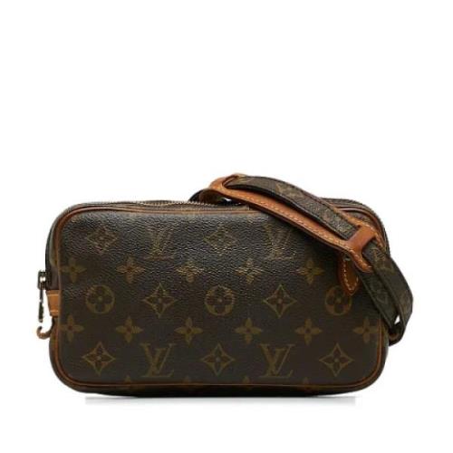 Pre-owned Brunt lerret Louis Vuitton Marly skulderrem clutch