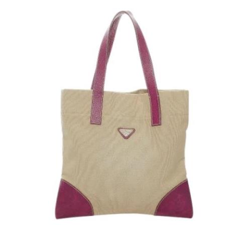 Pre-owned Beige Canvas Prada Tote