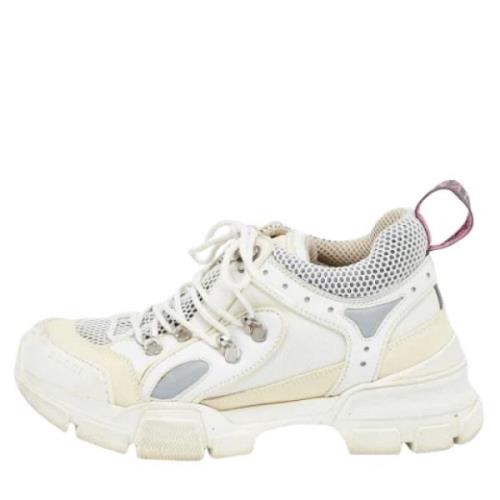 Pre-owned White Mesh Gucci joggesko