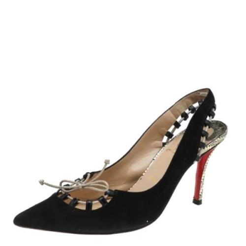 Pre-owned Svart semsket skinn Christian Louboutin Sandaler