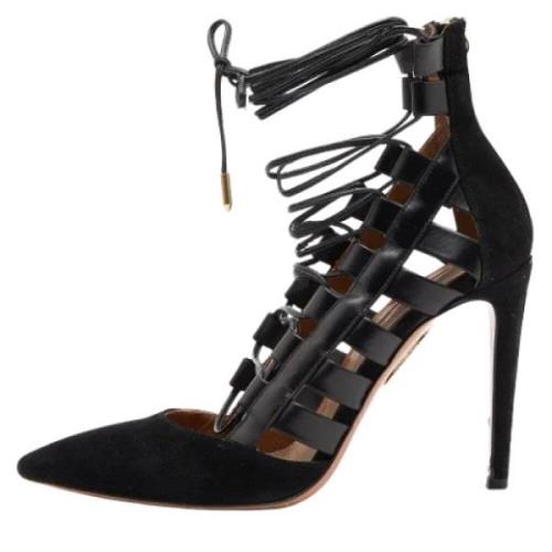 Pre-owned Svart skinn Aquazzura haeler