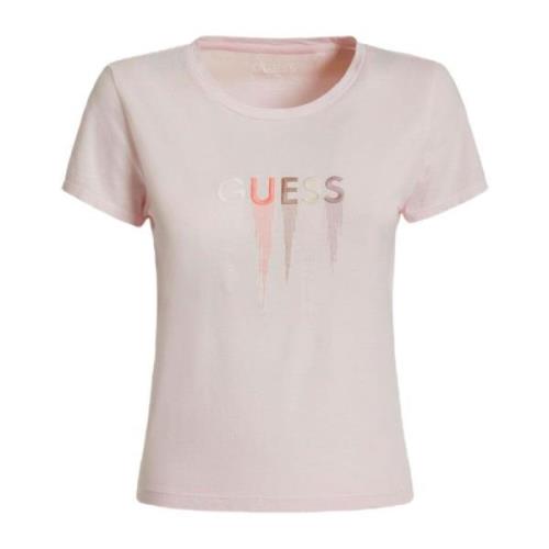 Rosa Print T-skjorte for Kvinner