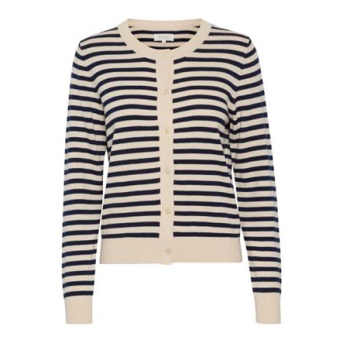 Myk Cardigan med Grå Stripe