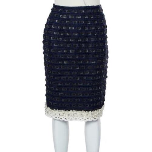 Pre-owned Navy Fabric Oscar de la Renta Skjort