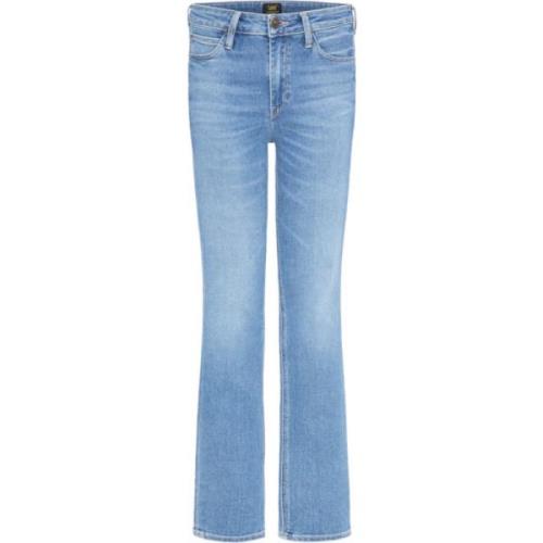Flared Denim Jeans - Light Blue Wash