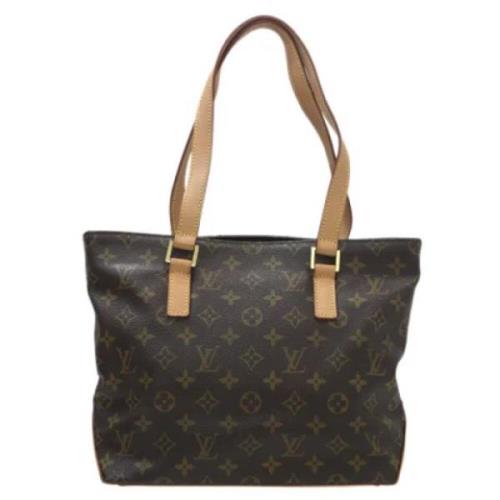 Pre-owned Brunt lerret Louis Vuitton Tote