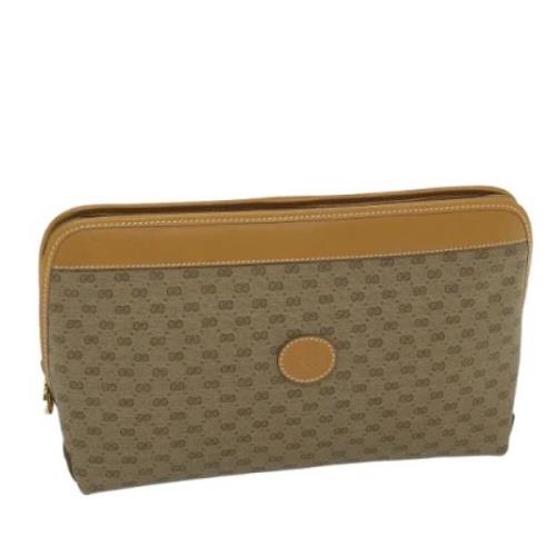 Pre-owned Beige Canvas Gucci Clutch