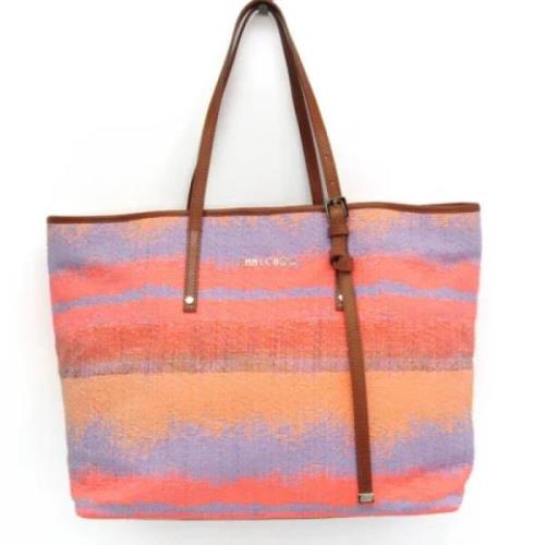 Pre-owned Oransje lerret Jimmy Choo Tote