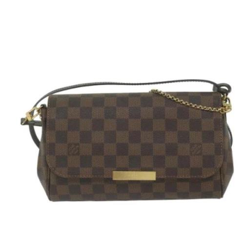 Pre-owned Brunt lerret Louis Vuitton Crossbody veske