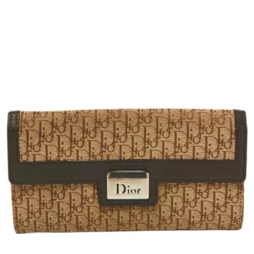 Pre-owned Beige Canvas Dior lommebok