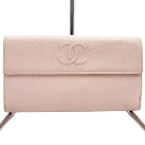 Pre-owned Rosa skinn Chanel lommebok