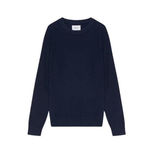 Blå Ribbestrikket Genser - Navy Blue Genser Jakker