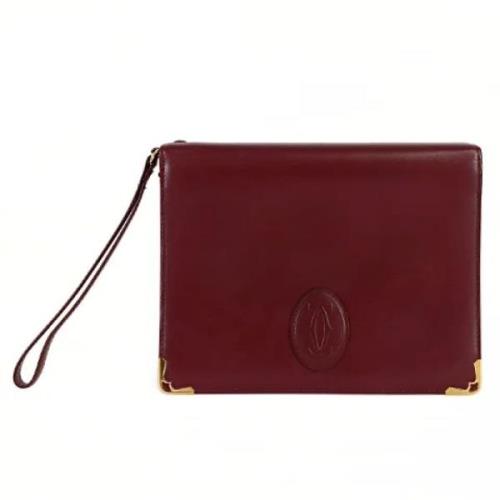 Pre-owned Burgunder Leather Cartier Clutch