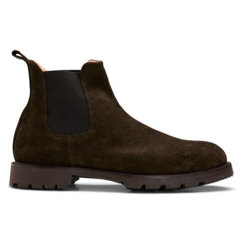 Vanntette Brune Chelsea Boots i Semsket Skinn