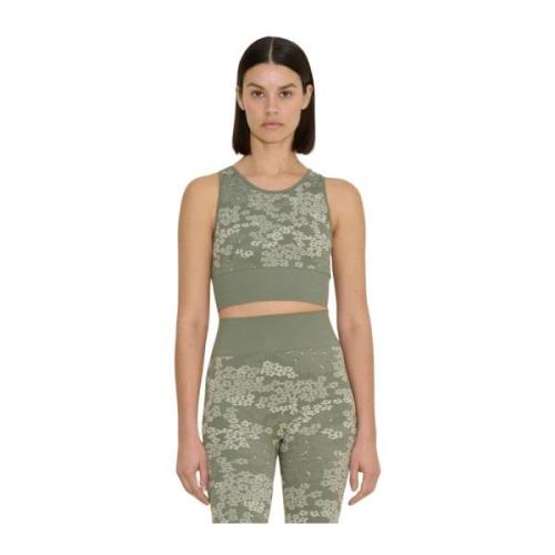 Grønn Blomster Seamless Jacquard Top