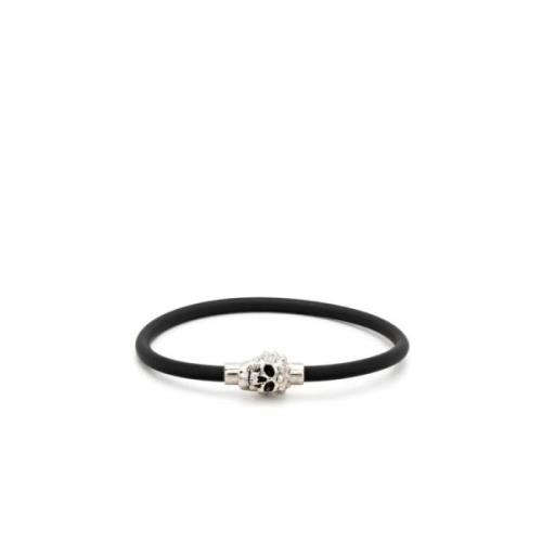 Sort Skull Charm Cord Armbånd