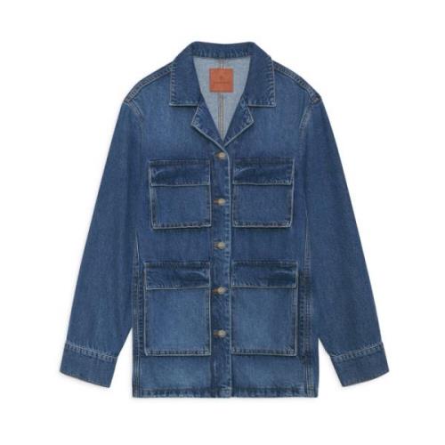 Denim Utility Jakke - Arktisk Blå