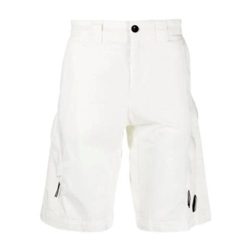 Cargo Bermuda Shorts i Hvit Twill