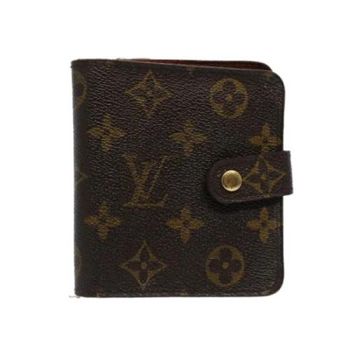 Pre-owned Brunt belagt lerret Louis Vuitton lommebok