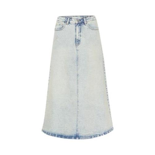 Gestuz Light Blue Manulagz Hw Midi Skirt