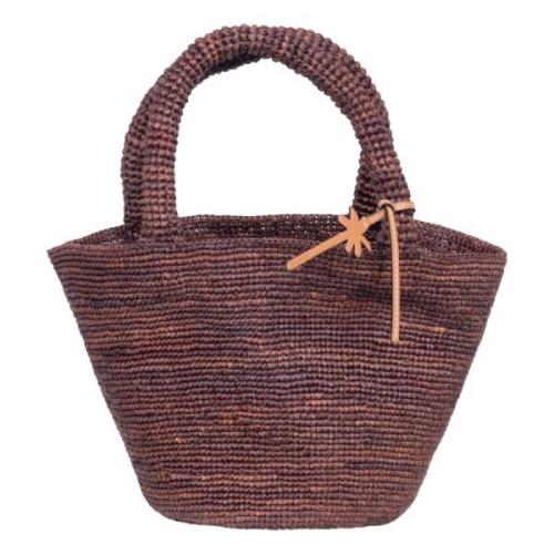 Klassisk Straw Summer Bag - Brun