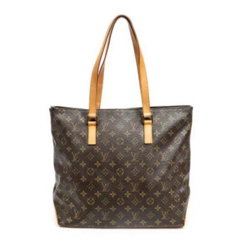 Pre-owned Brunt lerret Louis Vuitton Cabas