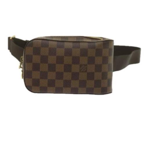 Pre-owned Brunt lerret Louis Vuitton skuldervesker