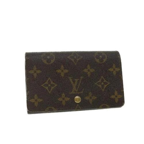 Pre-owned Brunt belagt lerret Louis Vuitton lommebok