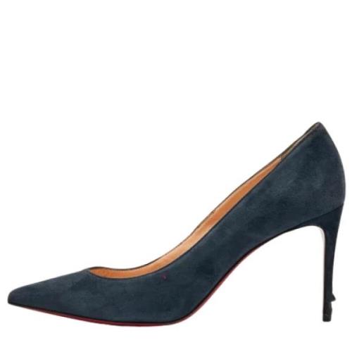 Pre-owned Navy semsket skinn Christian Louboutin haeler