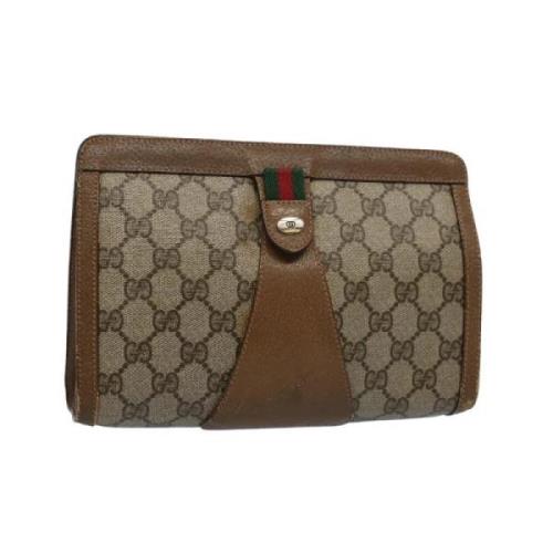 Pre-owned Beige Canvas Gucci Clutch