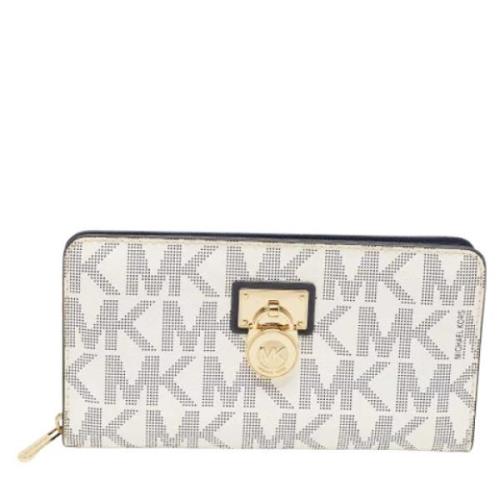 Pre-owned Hvitbelagt lerret Michael Kors lommebok