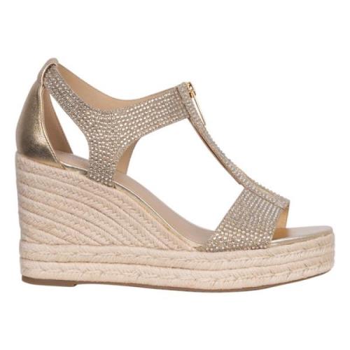 Rhinestone Mid Wedge Sandaler - Blek Gull