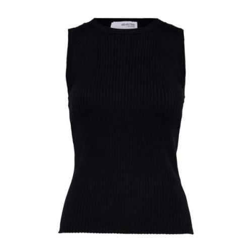 Lydia Sl O-Neck Knit Top - Black