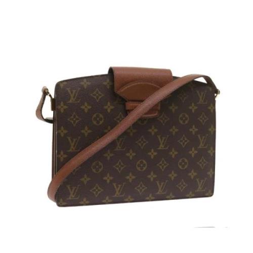 Pre-owned Brunt lerret Louis Vuitton skuldervesker