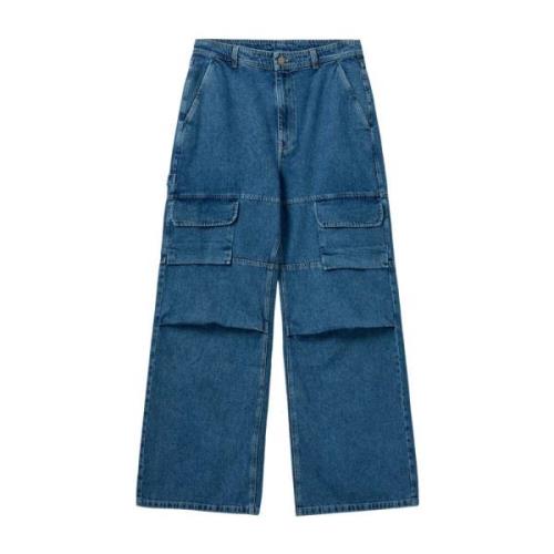 Klassiske Svarte Denim Baggy Jeans