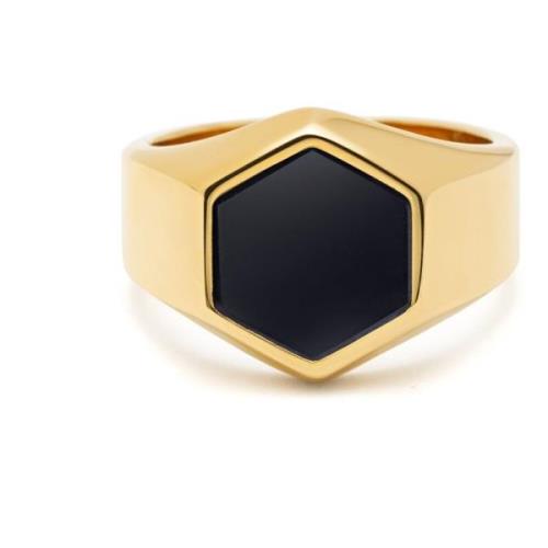 Hexagon Onyx Gull Ring