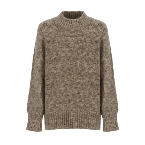 Brun Alpakka Blandet Turtleneck Sweater