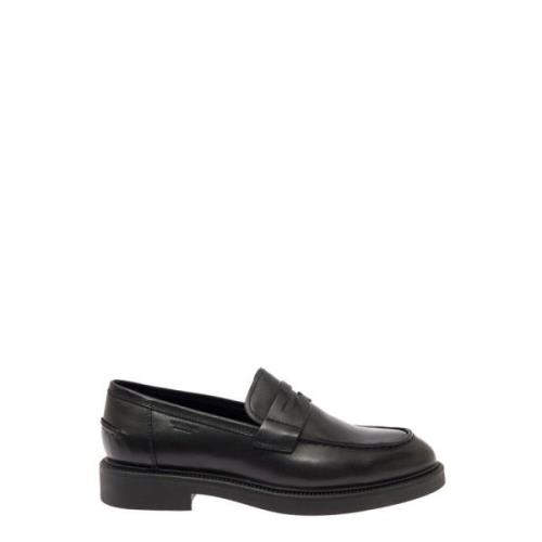 Svart Skinn Loafers