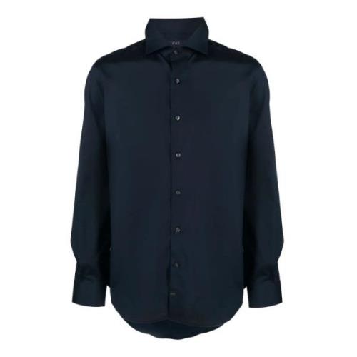 Marineblå Stretch-Bomullsskjorte