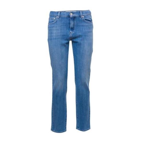 Høy midje mørk vask slim fit jeans