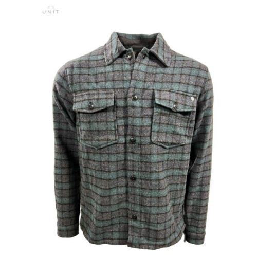 Navy Check Overshirt Stilig Jakke