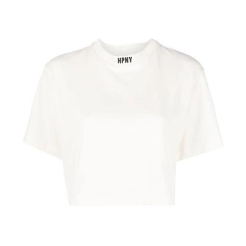 Hvit Logo Cropped T-Shirt