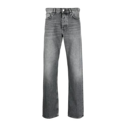 Sorte Straight-Leg Bomull Jeans