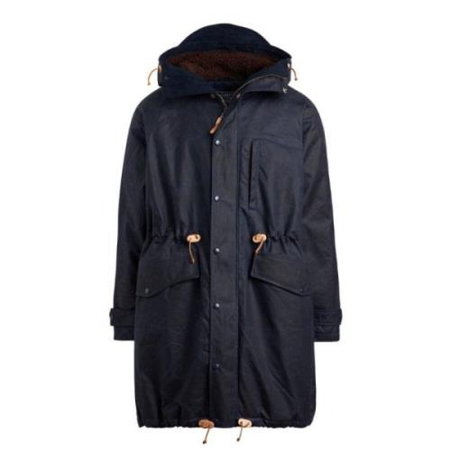 Mountain Parka Navy med Brun Fôr