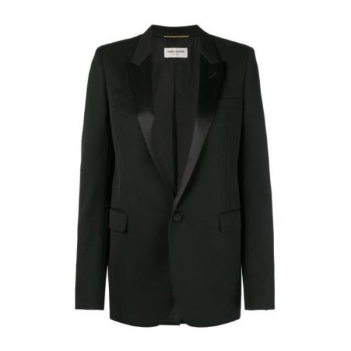 Tube Tuxedo Jacket In Grain De Poudre