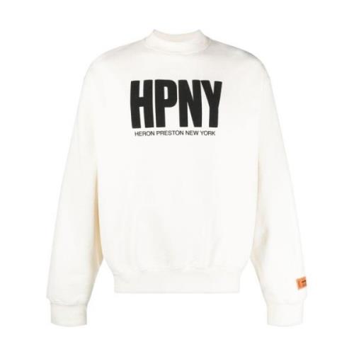 Hvit Svart Crewneck Genser