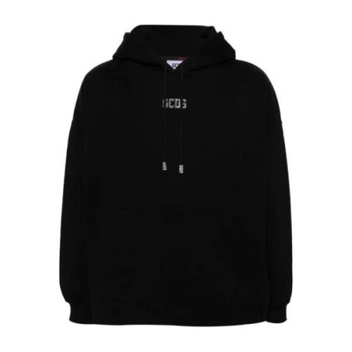 Svart Bling Logo Hoodie