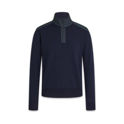 Merino Quarter Zip Jumper med teksturerte nylonpaneler