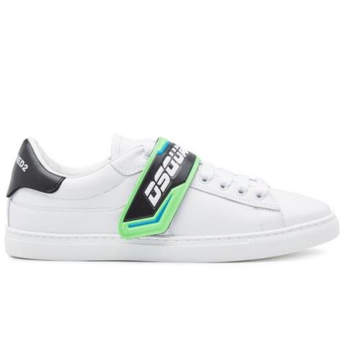 Hvit/Grønn Logo Strap Sneakers