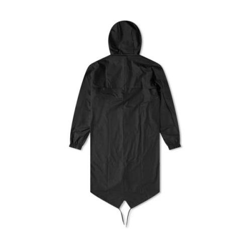 Sort Fishtail Parka med Asymmetrisk Hem